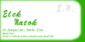 elek matok business card