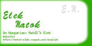 elek matok business card